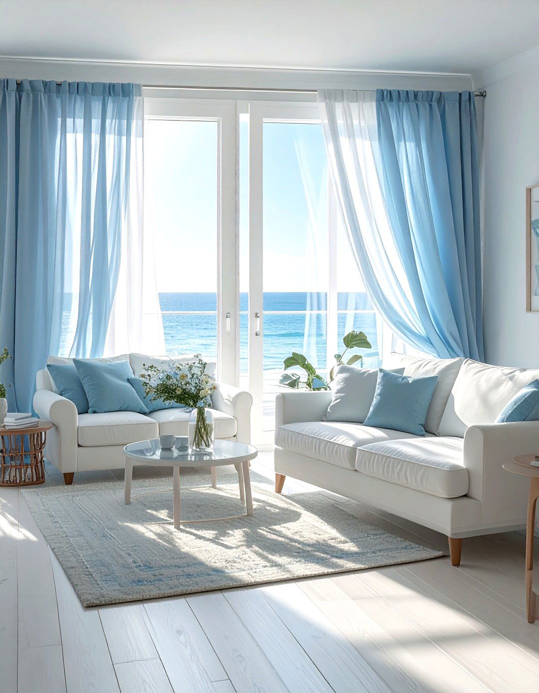 Sheer Drapery Panel - 30 living room natural lighting ideas