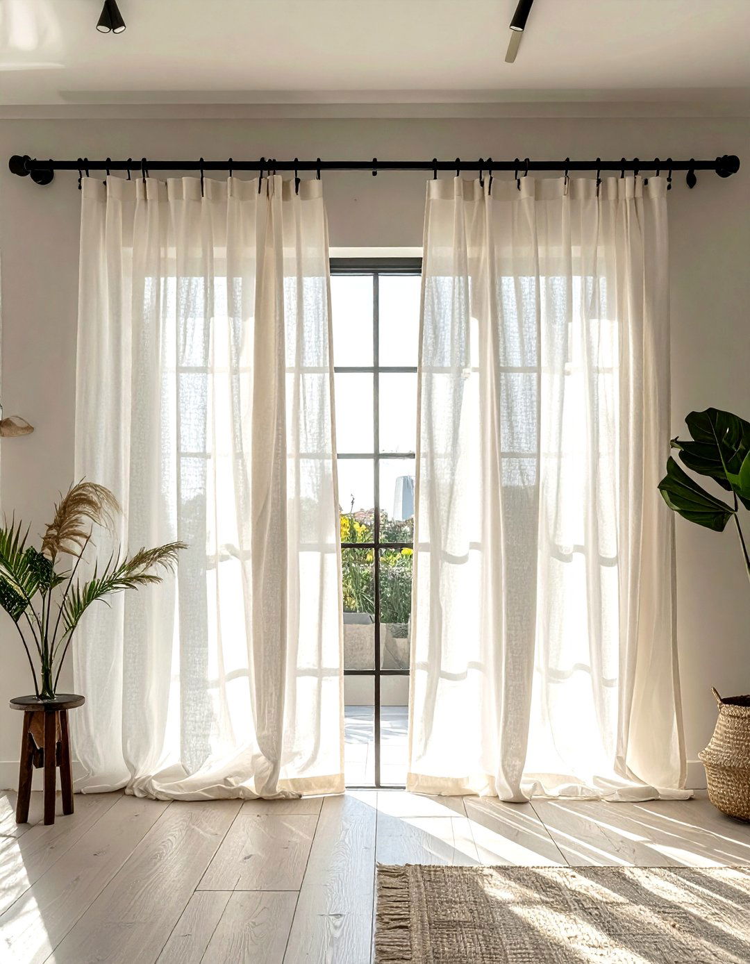 Sheer Linen Curtains - 30 living room finishing touches ideas
