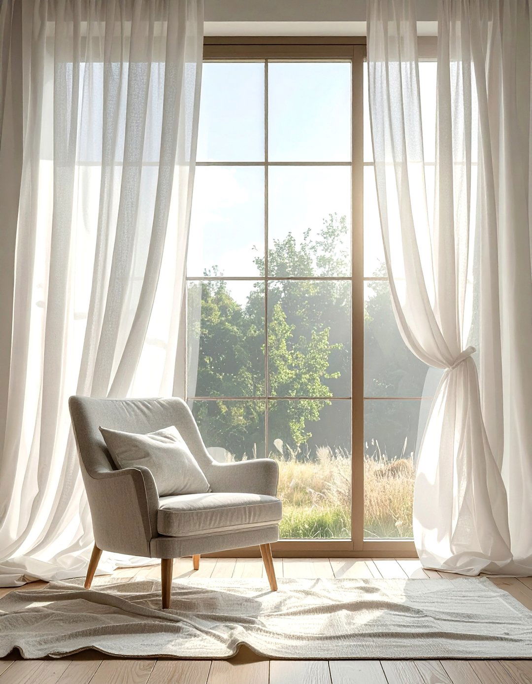 Sheer Linen Curtains - 30 simple decor change ideas