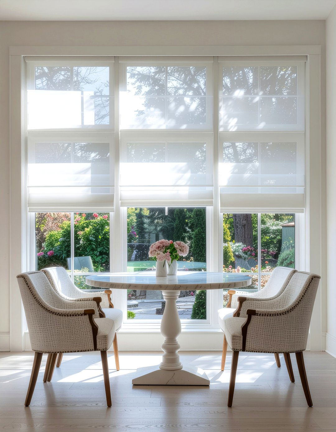 Sheer Roman Shades - 30 dining room roman shade ideas