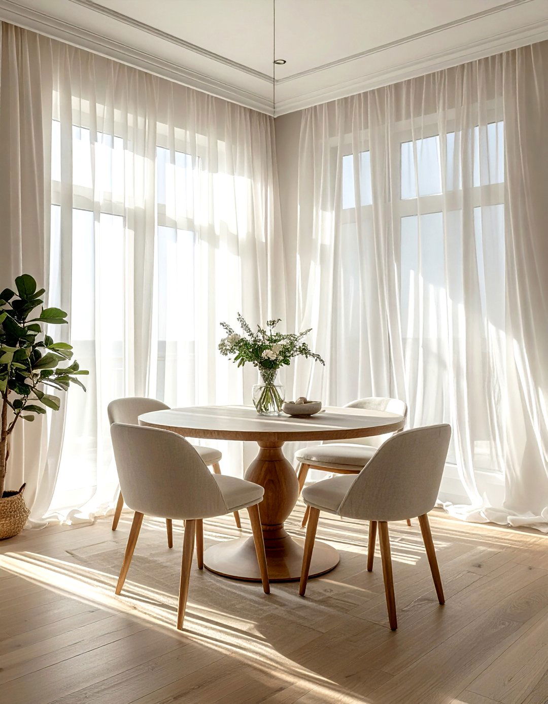 Sheer White Curtain - 30 dining room soft settings