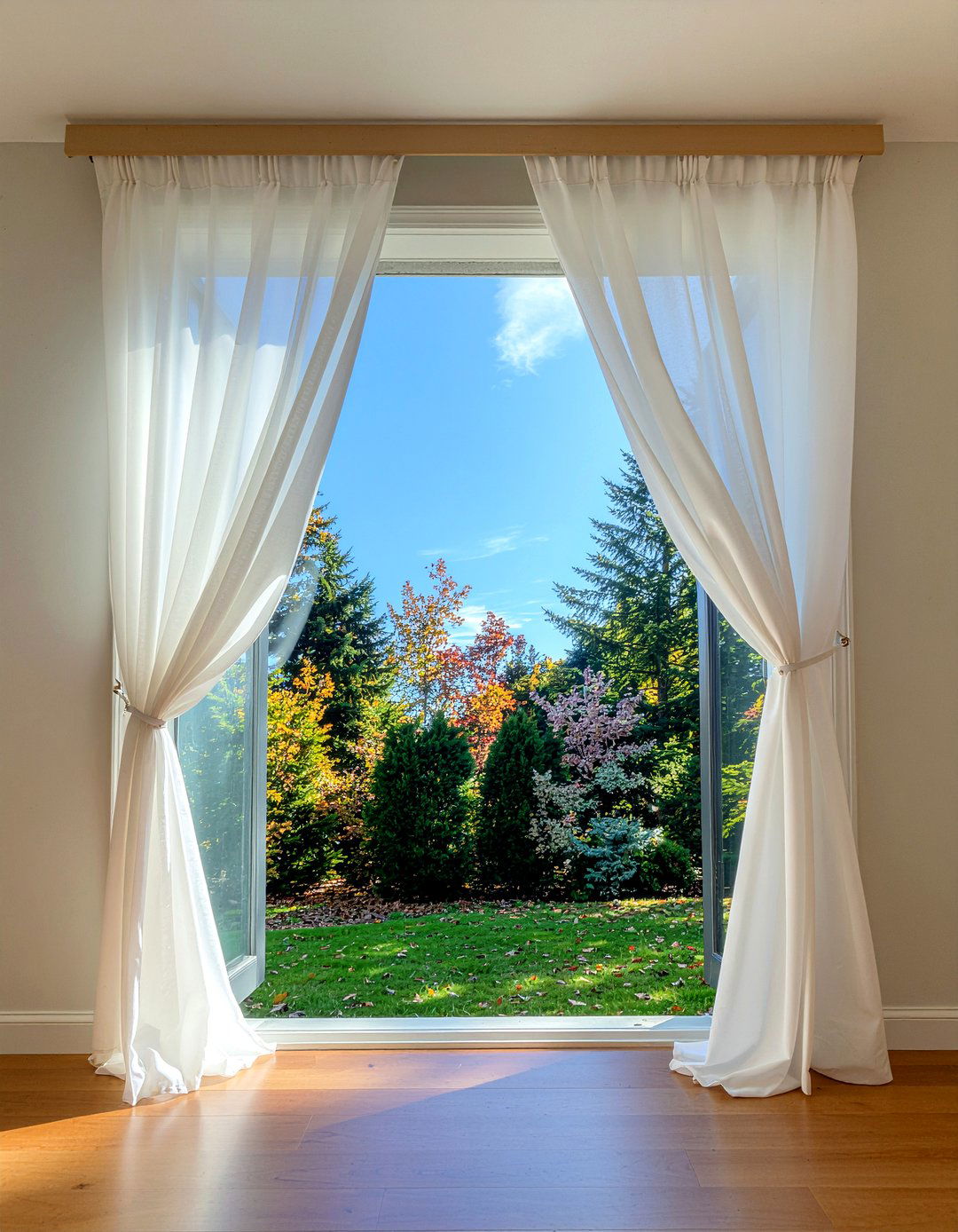 Sheer White Curtains - 30 Hawaiian living room ideas