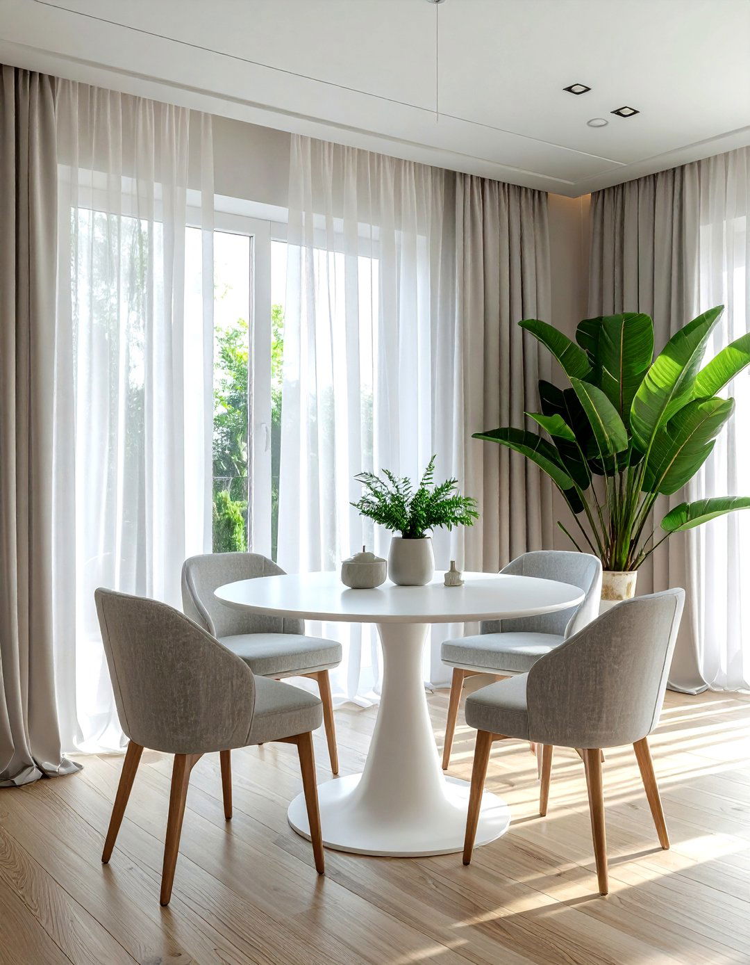 Sheer White Dining Curtains - 30 dining room curtain ideas