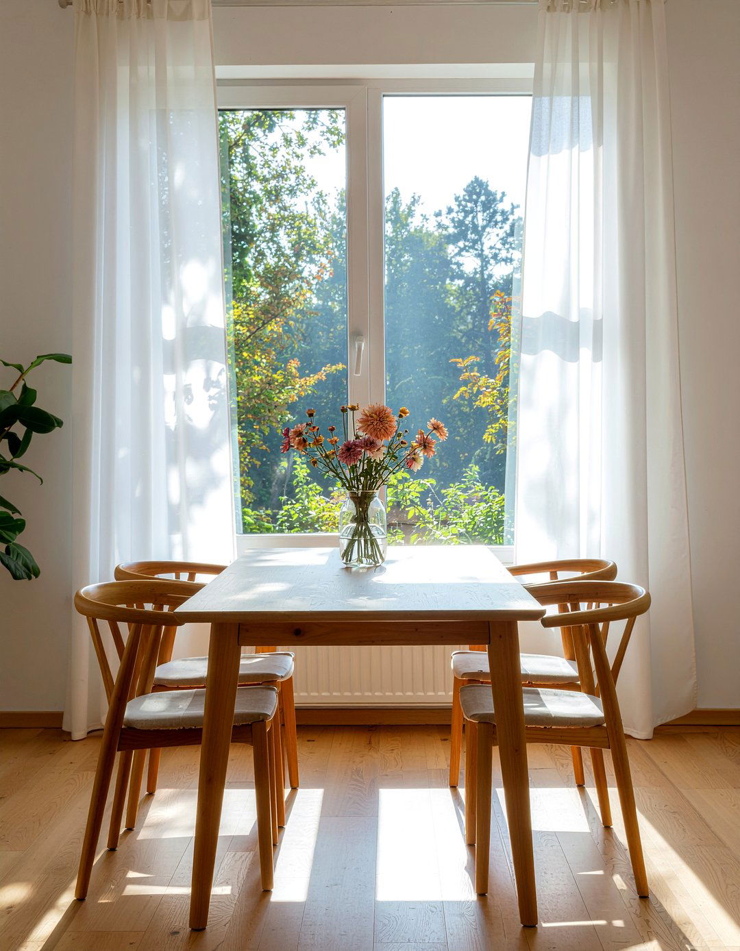 Sheer Window Curtain - 30 ambient dining room ideas