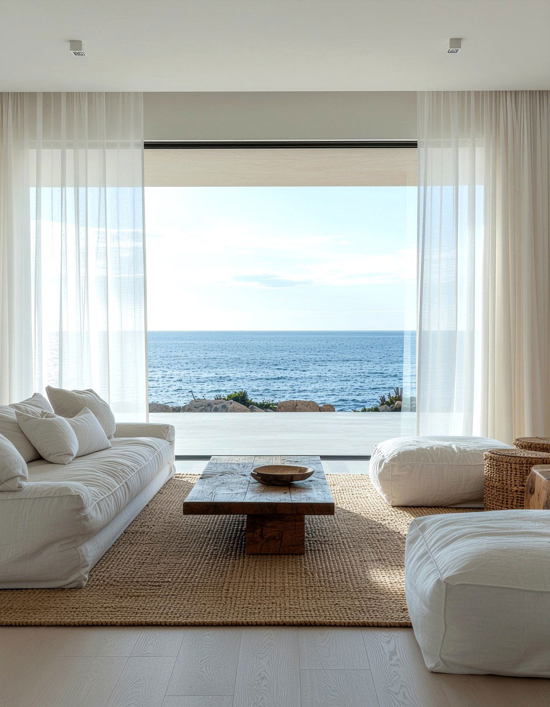 Sheer Window Treatments - 30 coastal living room ideas