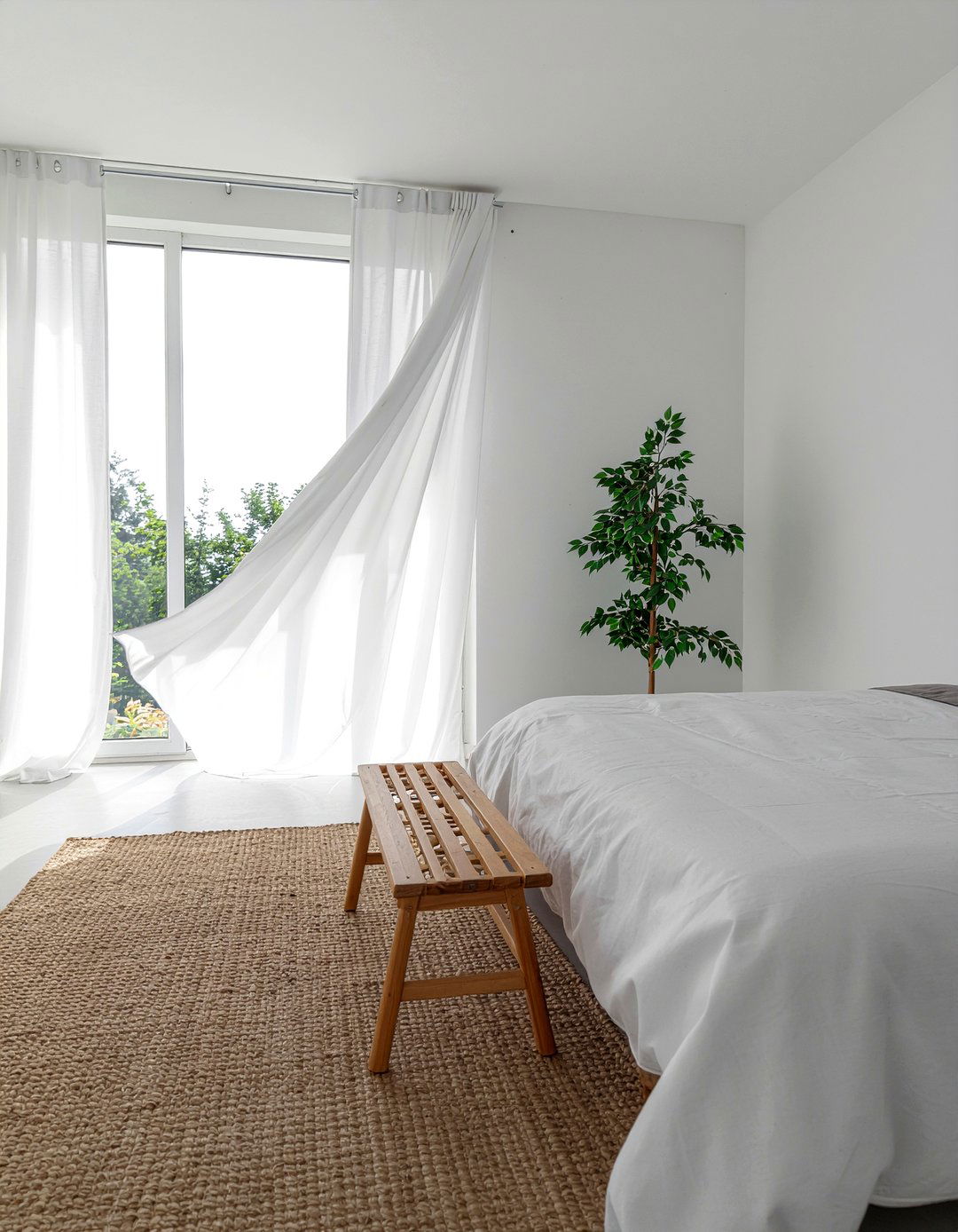 Sheer curtains - 30 Korean bedroom ideas