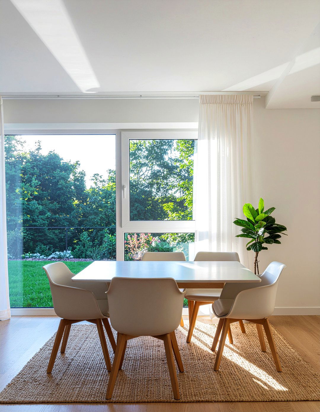 Sheer curtains for dining room - 30 calm dining room ideas