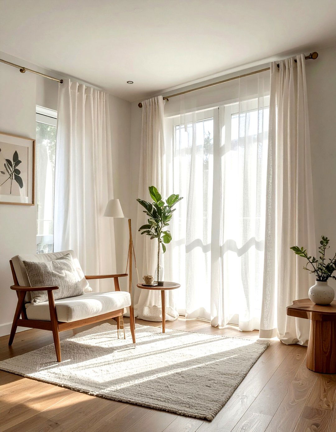 Sheer linen light filtering drapes - 30 drape ideas