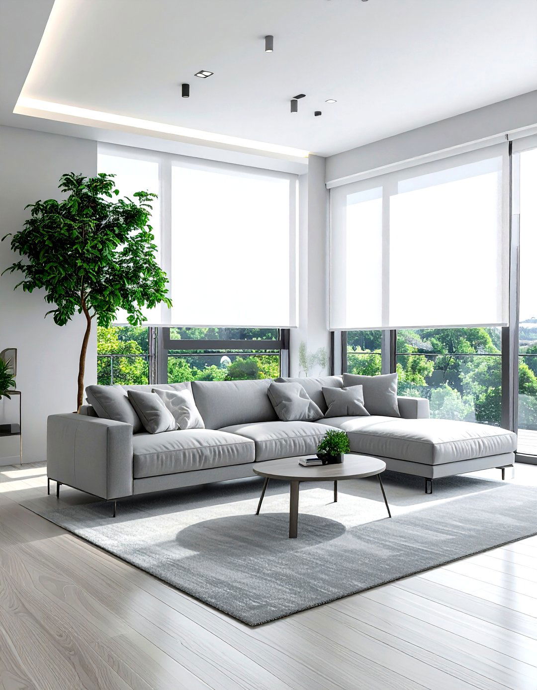 Sheer roman shades - 30 living room window treatment ideas