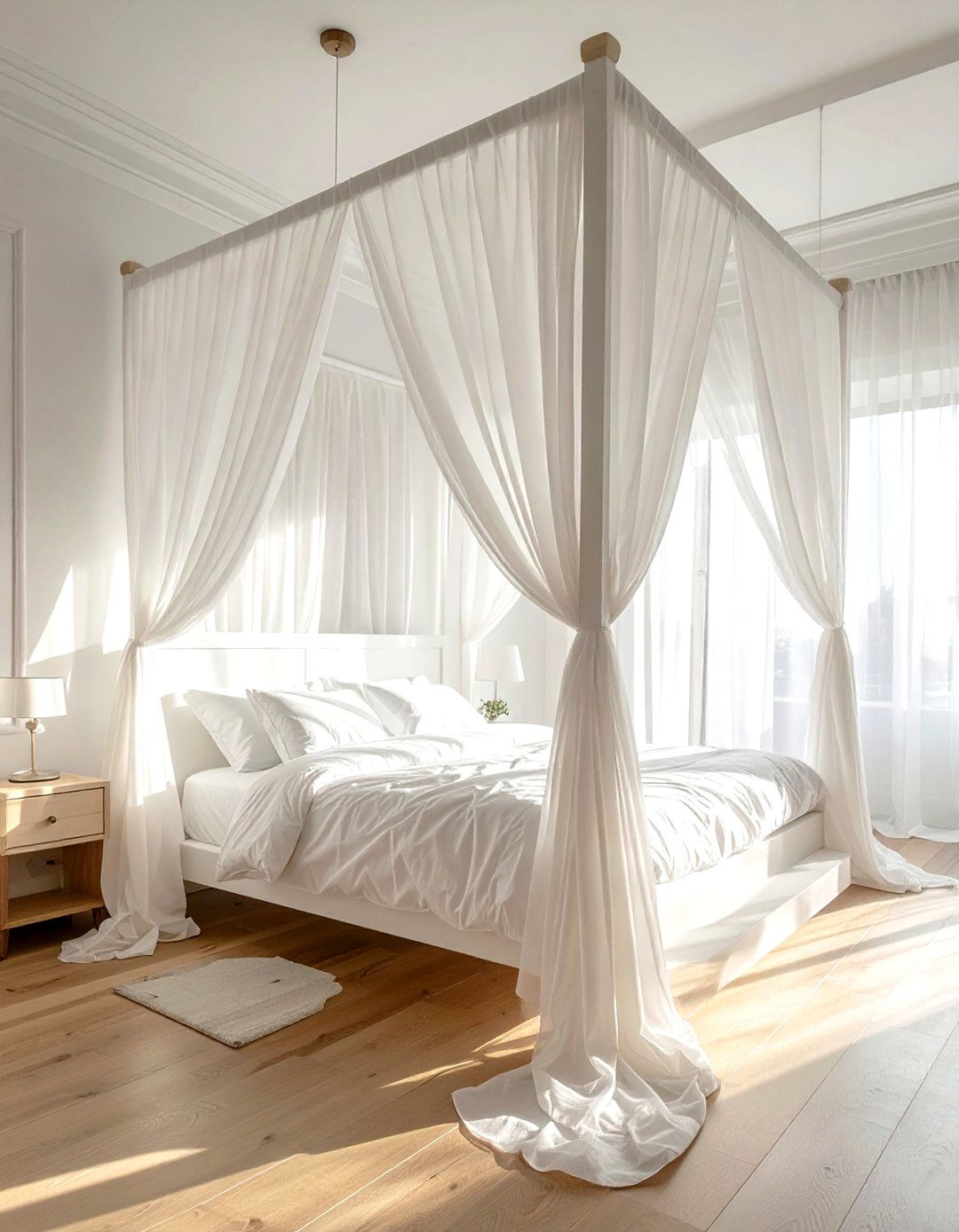 Sheer white bedroom curtains - 30 drape ideas