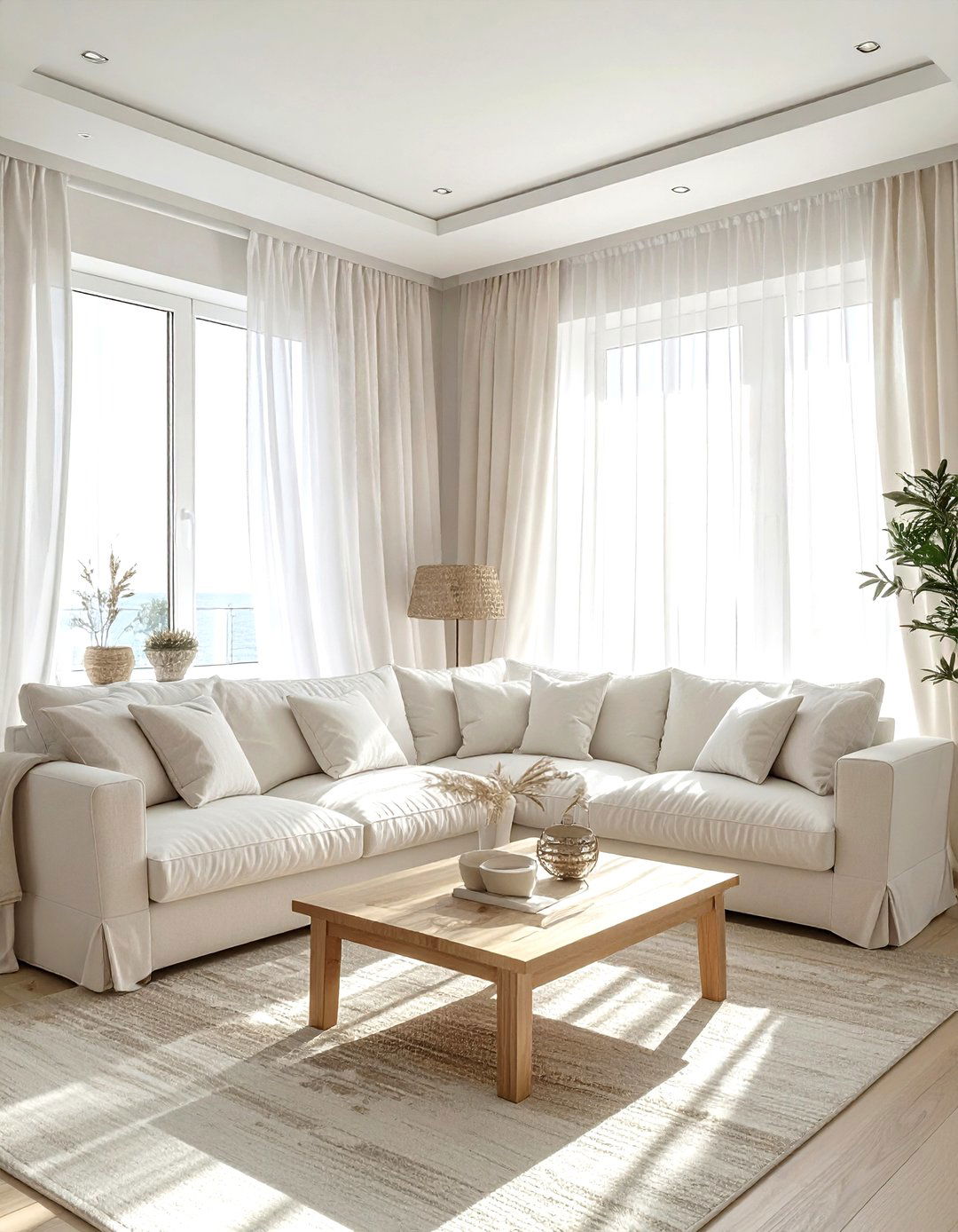 Sheer white curtains - 30 living room curtain ideas