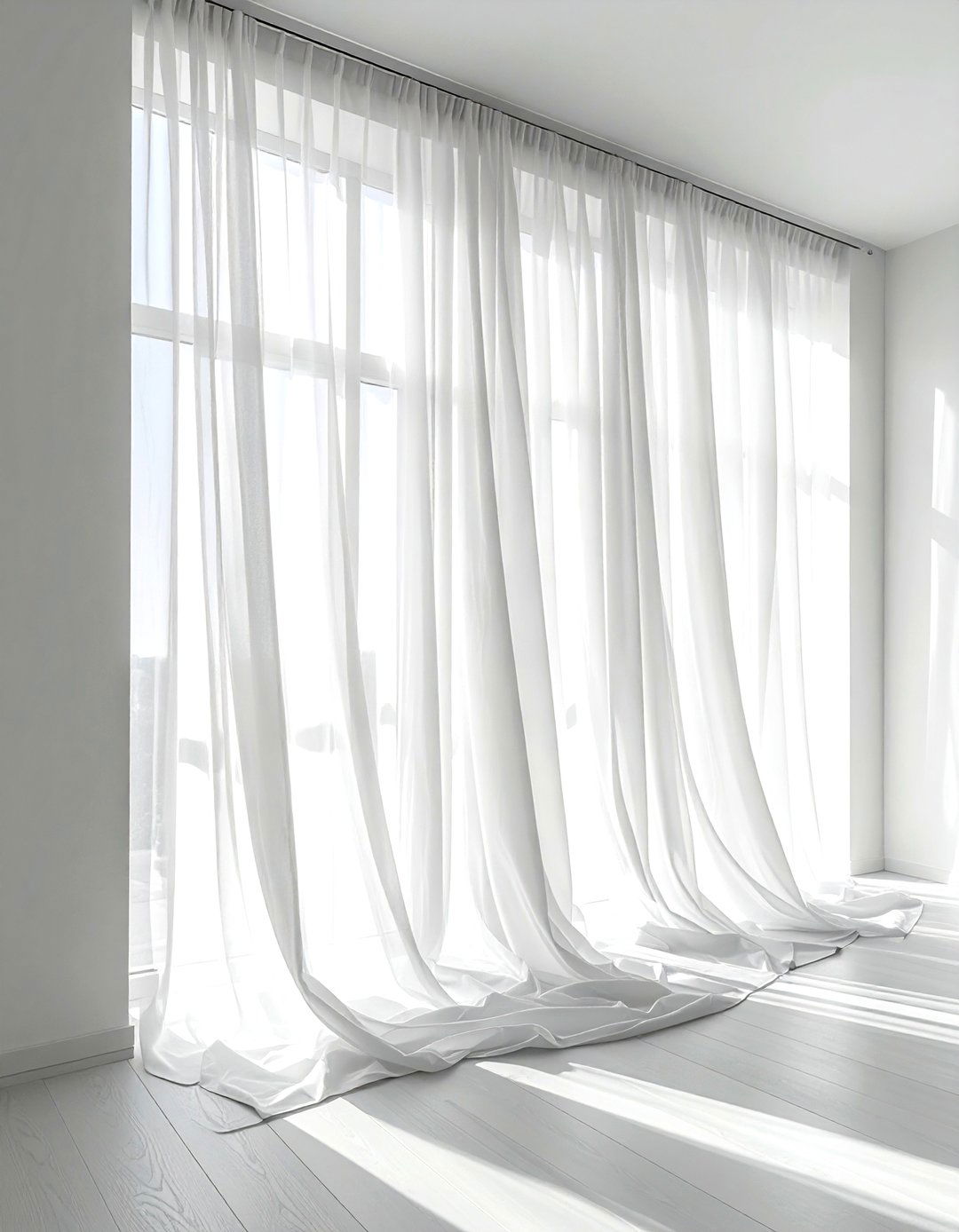 Sheer white curtains - 30 calming decor ideas