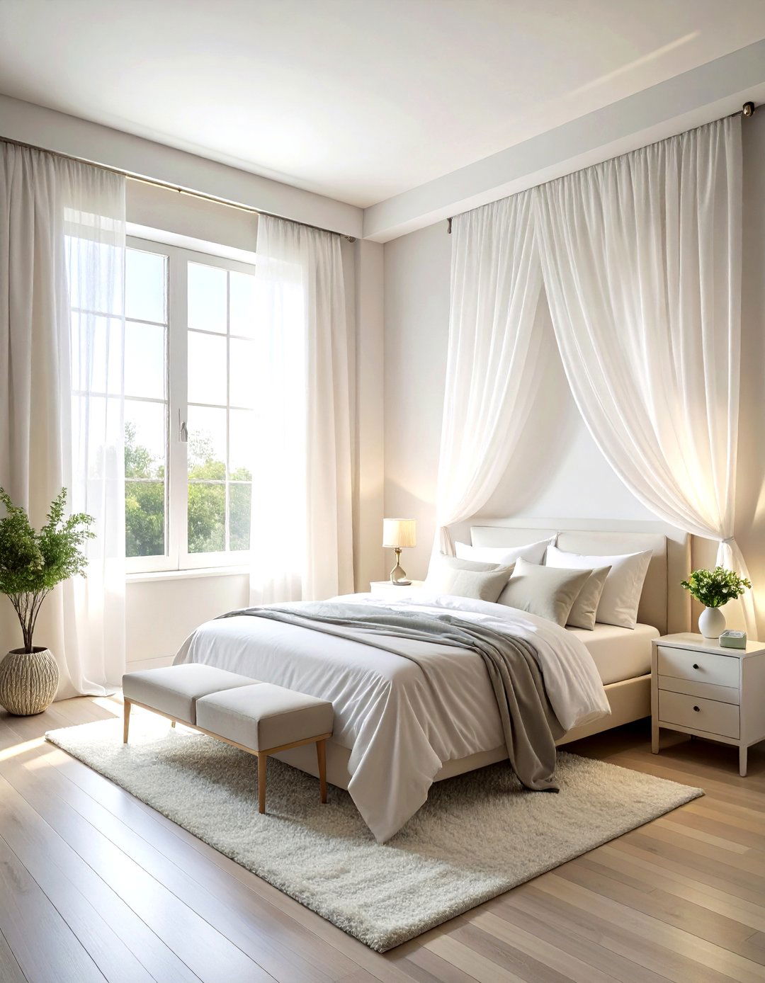 Sheer white curtains - 30 decor glow-up ideas