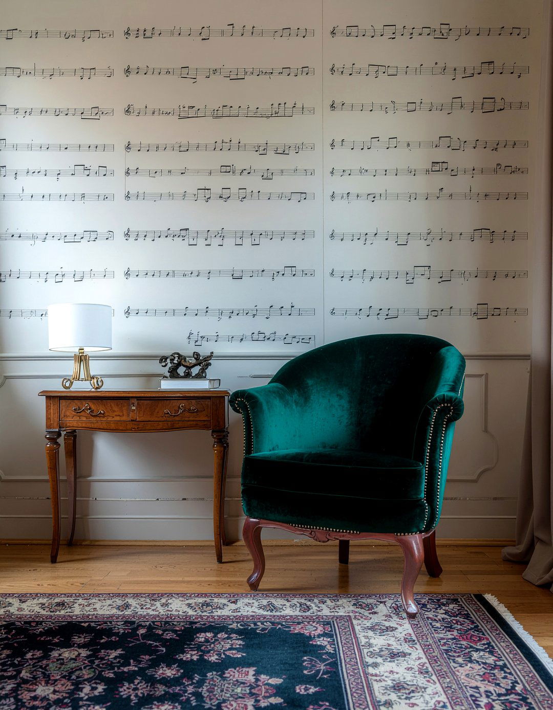 Sheet Music Wallpaper - 30 music themed living room ideas