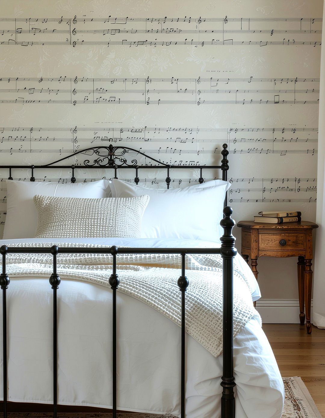 Sheet music wallpaper - 30 music themed bedroom ideas