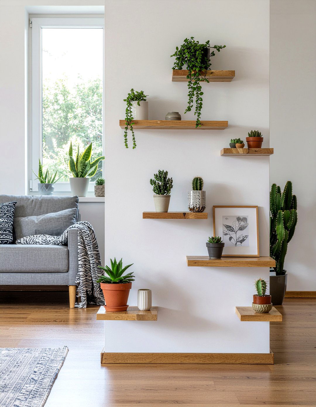 Shelf Column - 30 living room column ideas