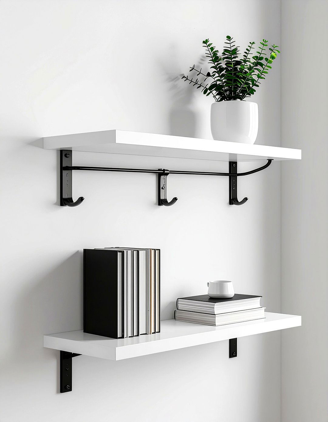 Shelf With Hooks Underneath - 30 entryway hook ideas