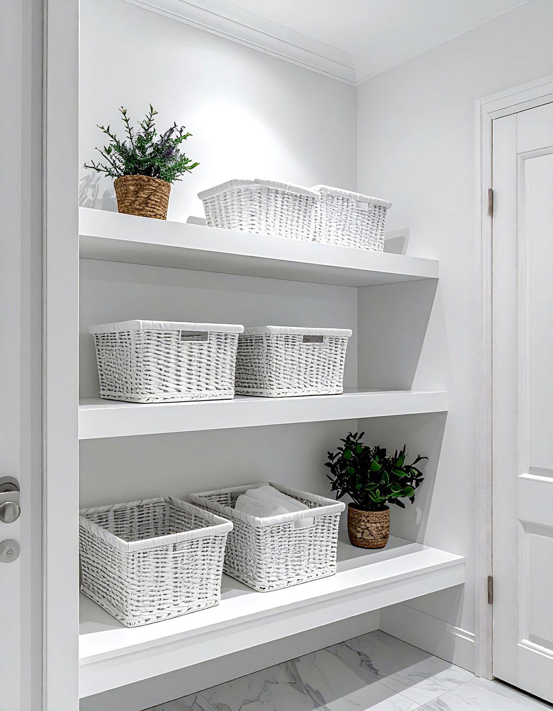 Shelf above bathroom door - 30 bathroom space saving ideas