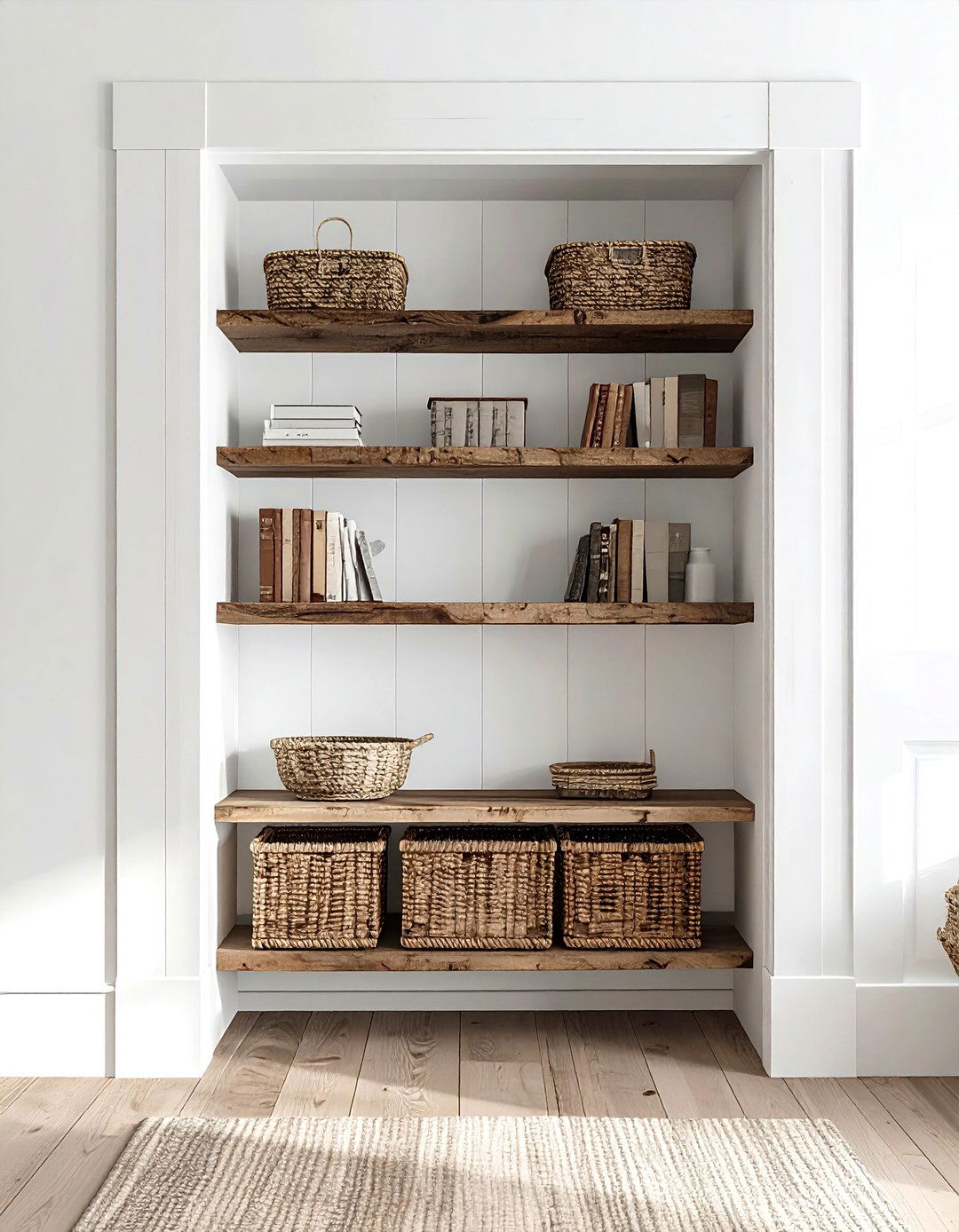 Shelf above door frame - 30 living room overhead storage ideas