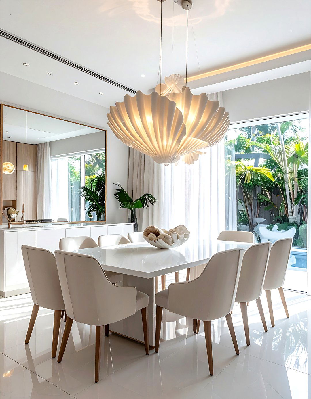 Shell Chandelier Dining Room - 30 seaside dining room ideas