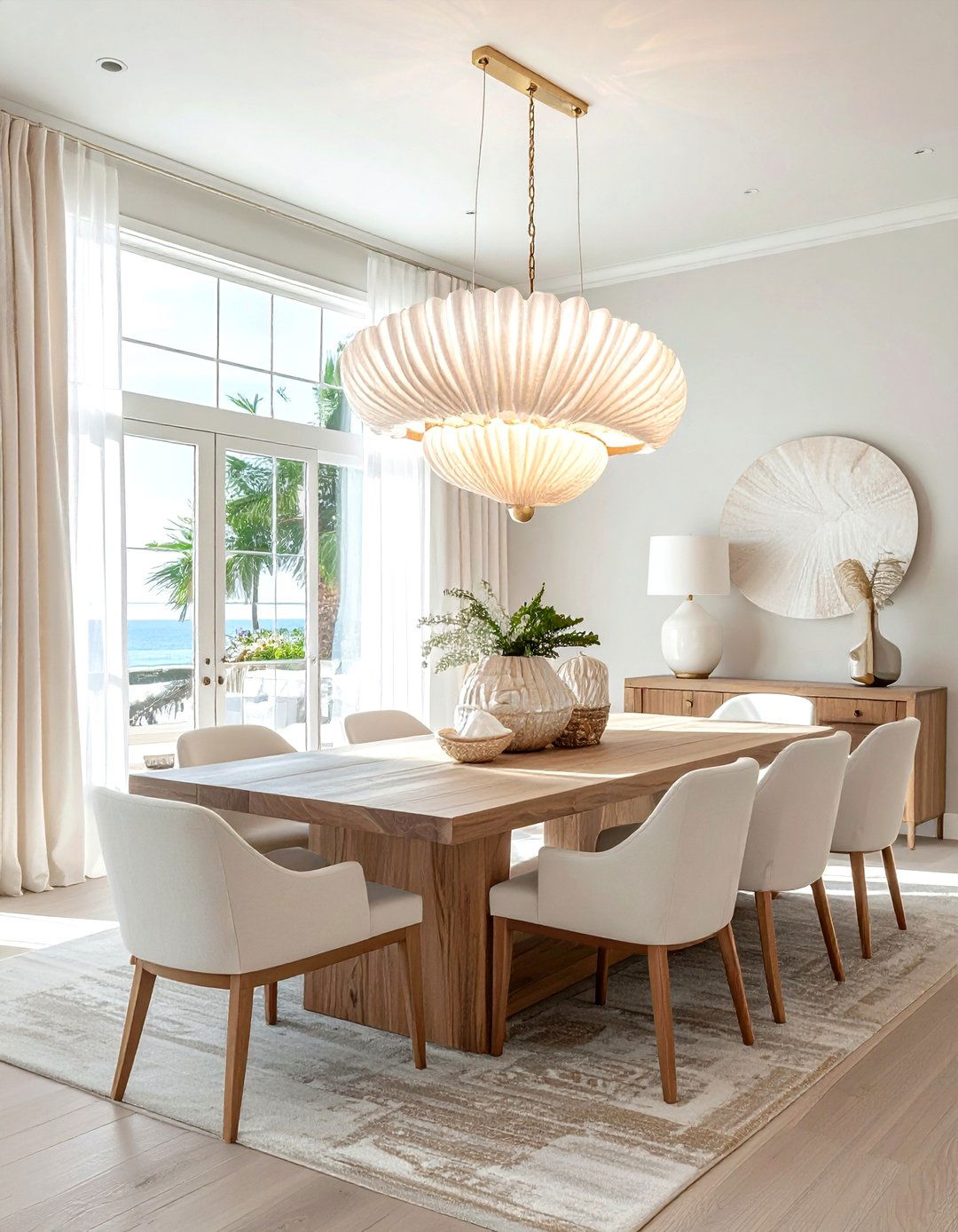 Shell Chandelier - 30 Palm Beach dining room ideas