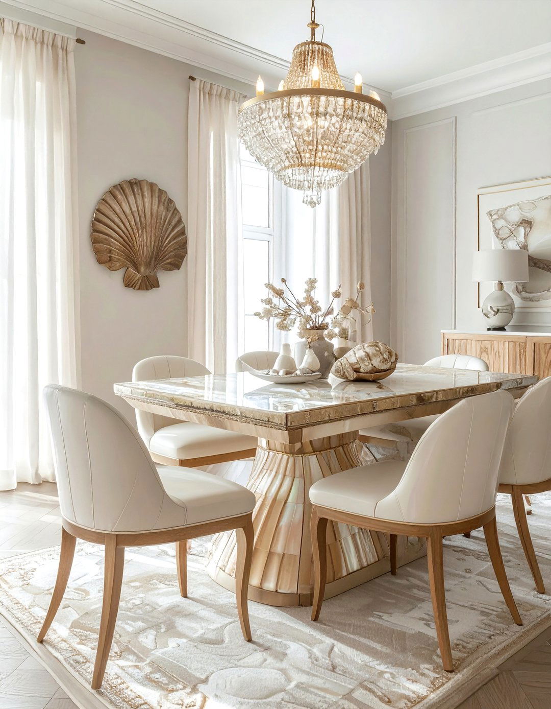 Shell Inlay Furniture - 30 Palm Beach dining room ideas