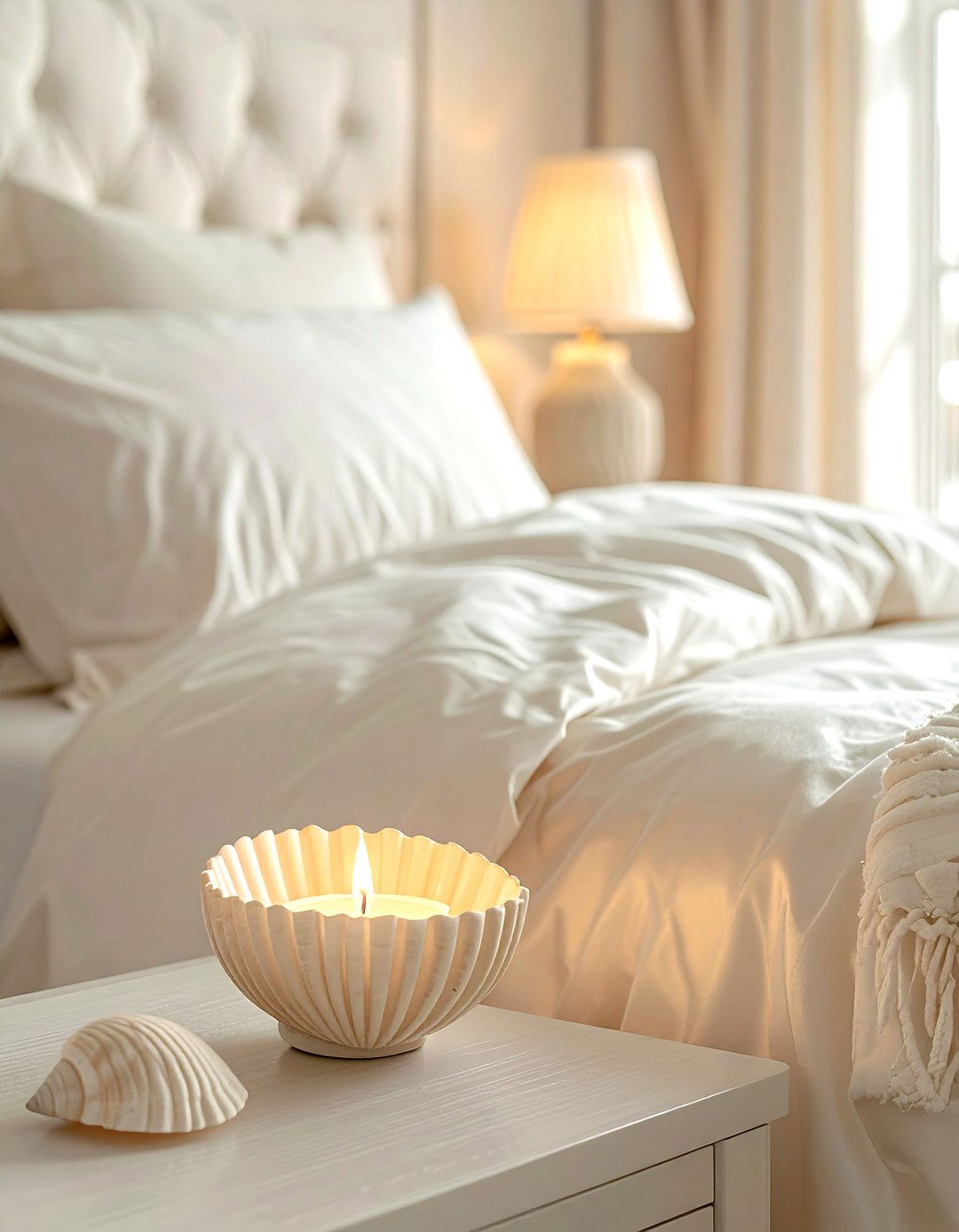 Shell candle holder - 30 shell decor ideas