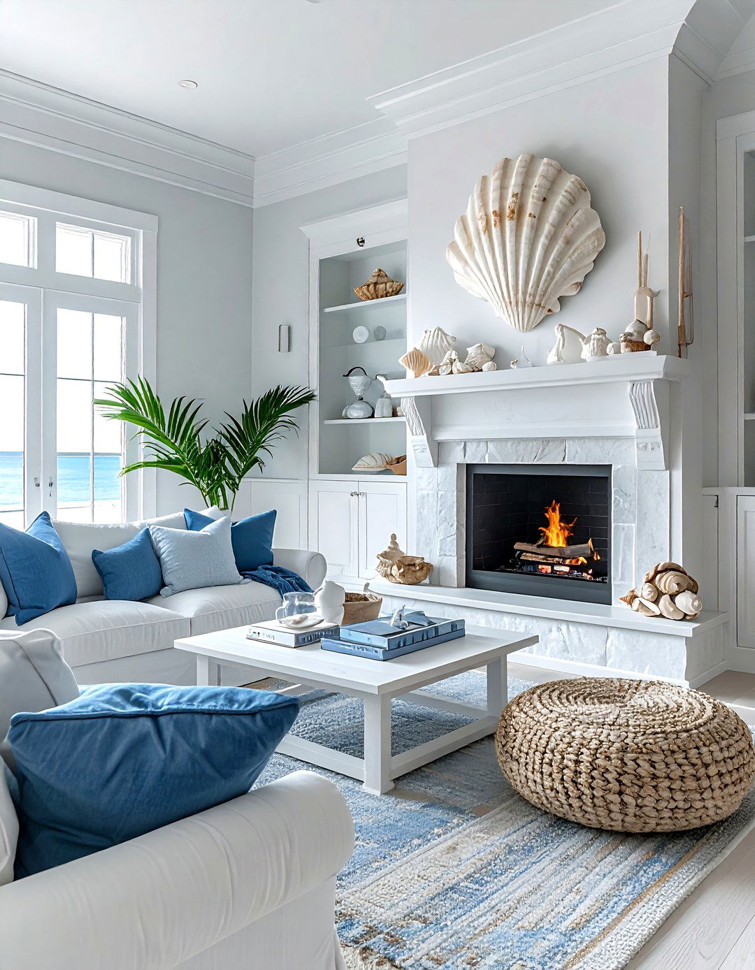 Shell fireplace mantel - 30 shell decor ideas