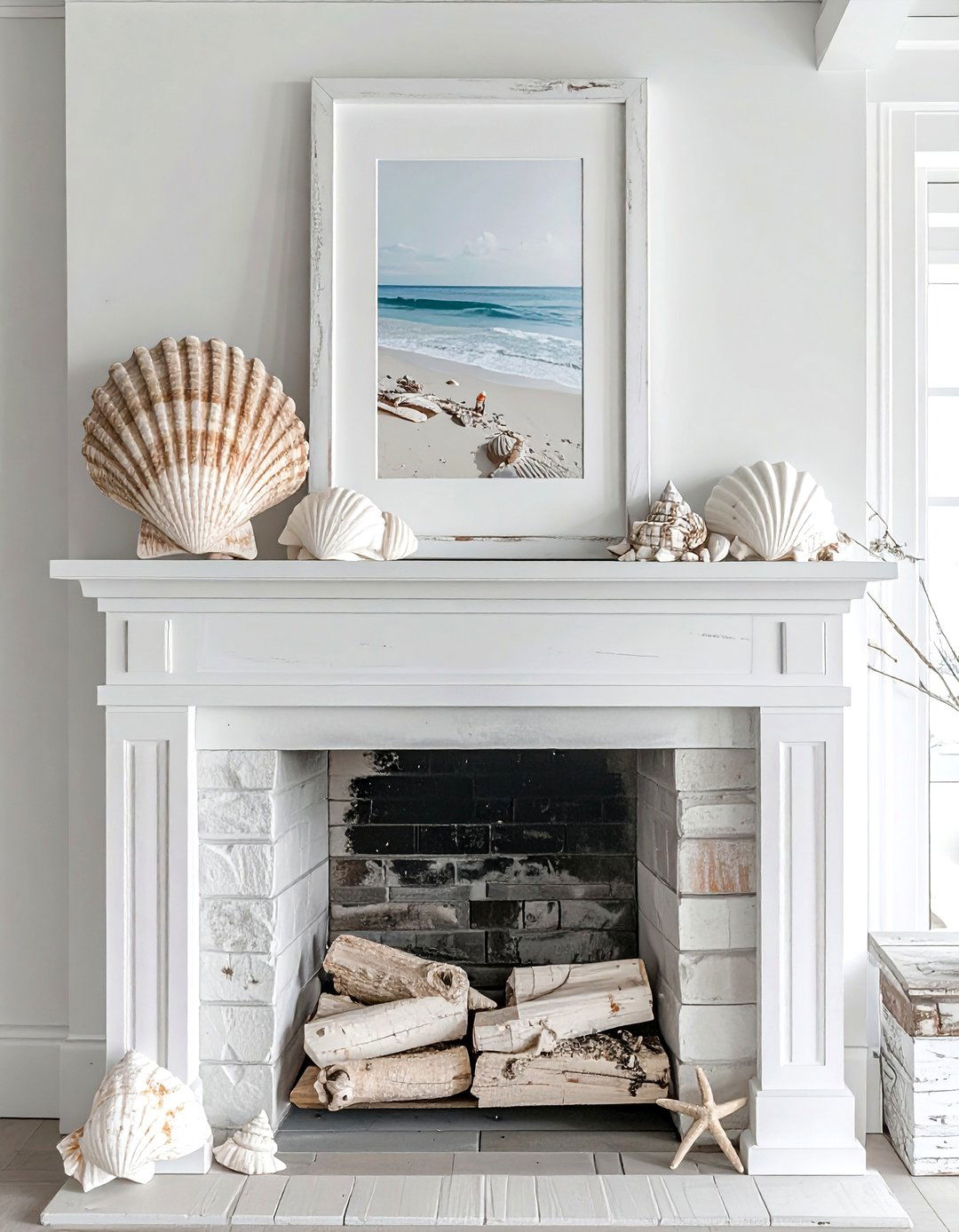 Shell photo frame - 30 shell decor ideas
