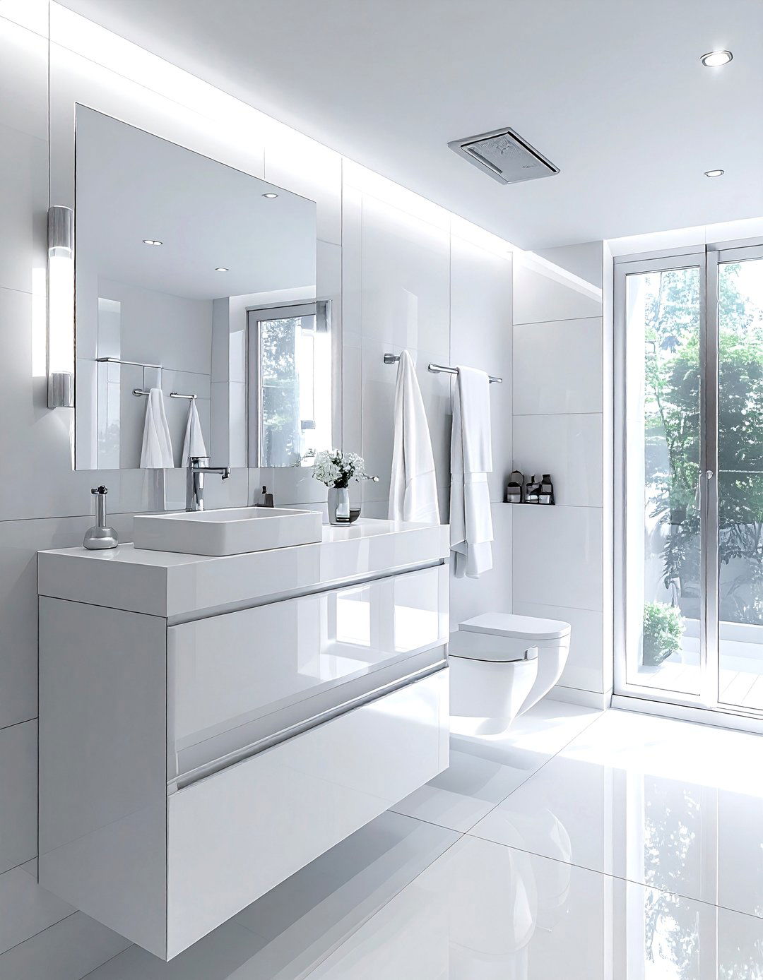 Shiny silver bathroom - 30 silver bathroom ideas