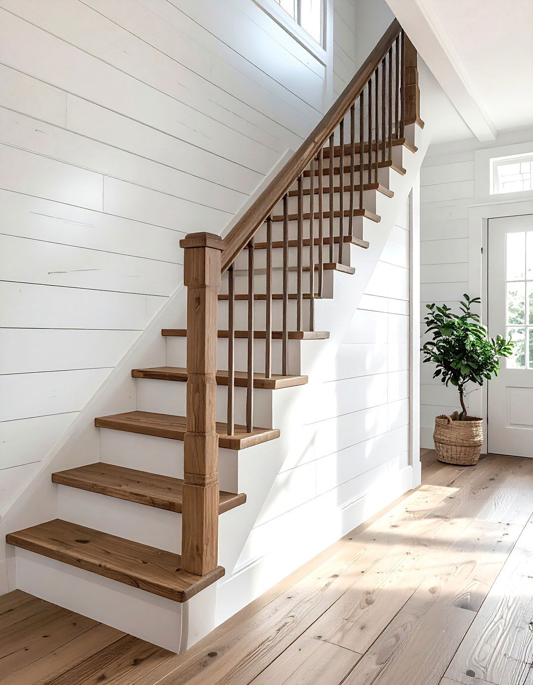Shiplap - 30 staircase wall ideas