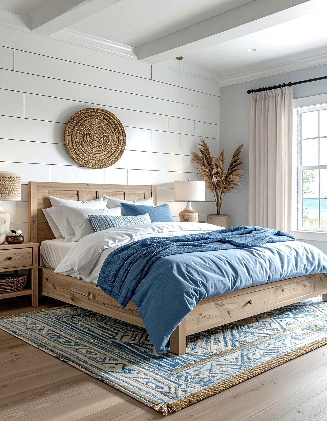 Shiplap Accent Wall - 30 bedroom molding ideas