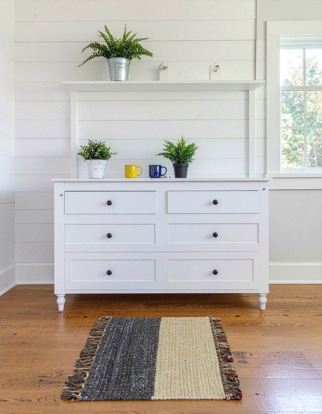 Shiplap Back Farmhouse Buffet - 30 farmhouse buffet dining room ideas