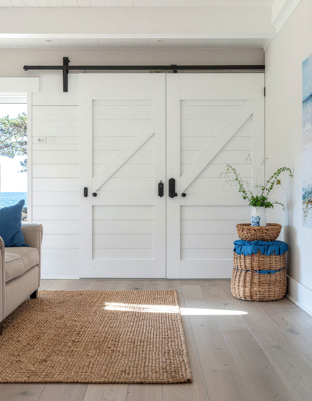 Shiplap Barn Door - 30 living room barn doors