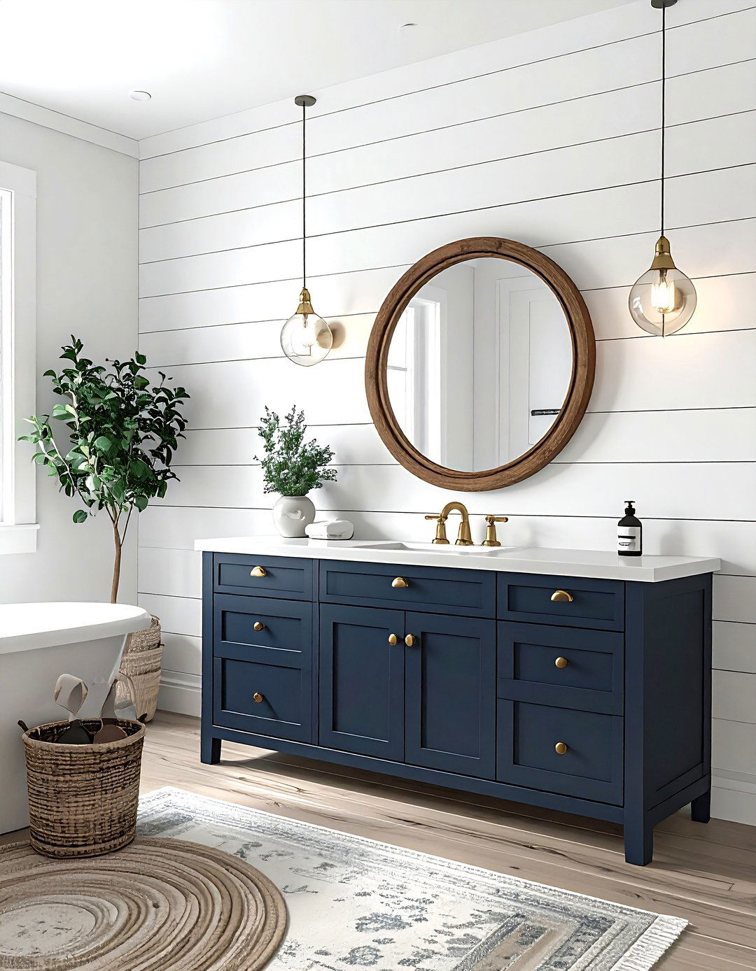 Shiplap Bathroom Wall - 30 timeless bathroom ideas