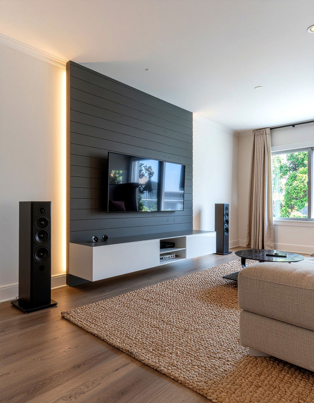 Shiplap Behind TV Setup - 30 living room shiplap walls