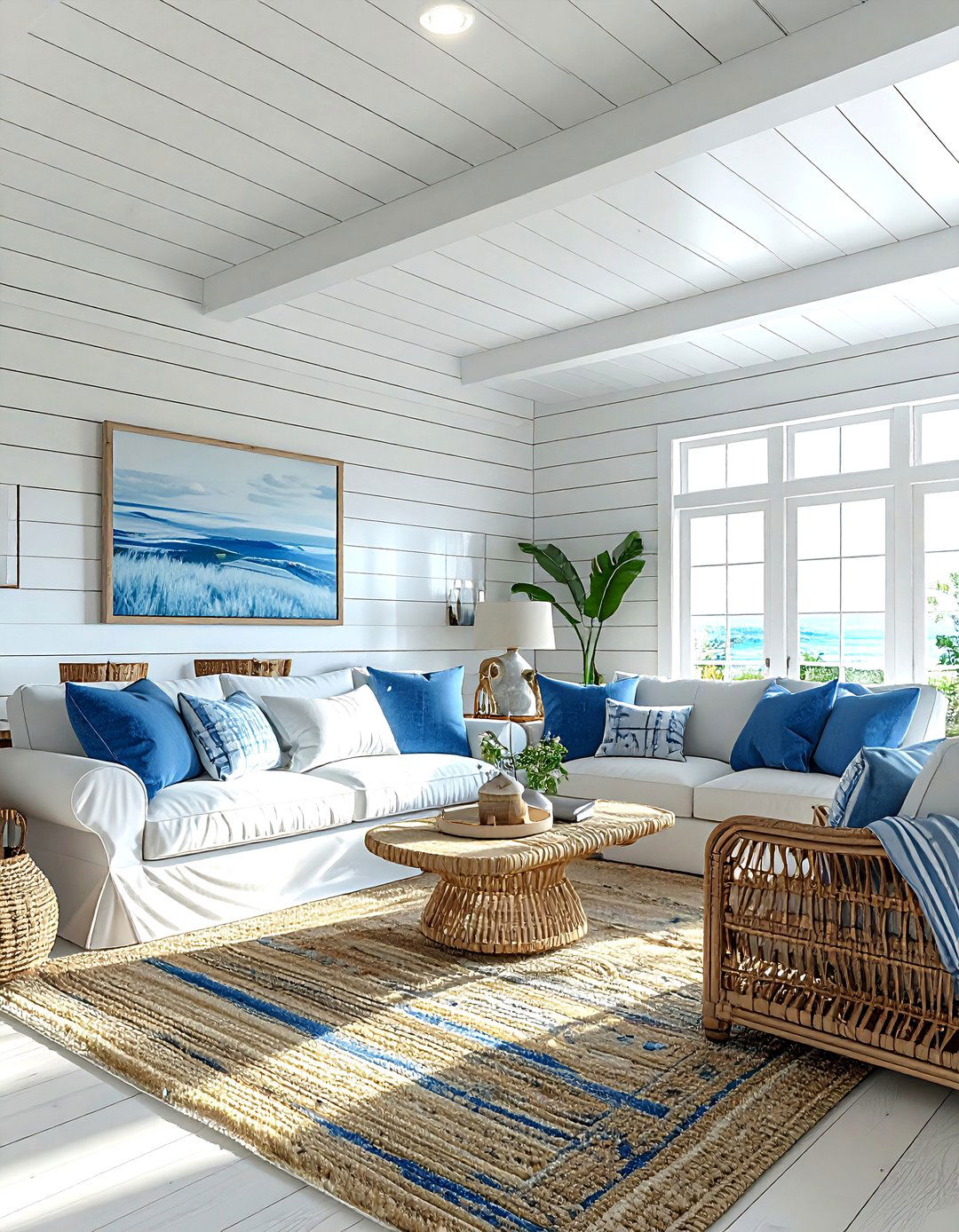 Shiplap Ceiling - 30 living room ceiling design ideas