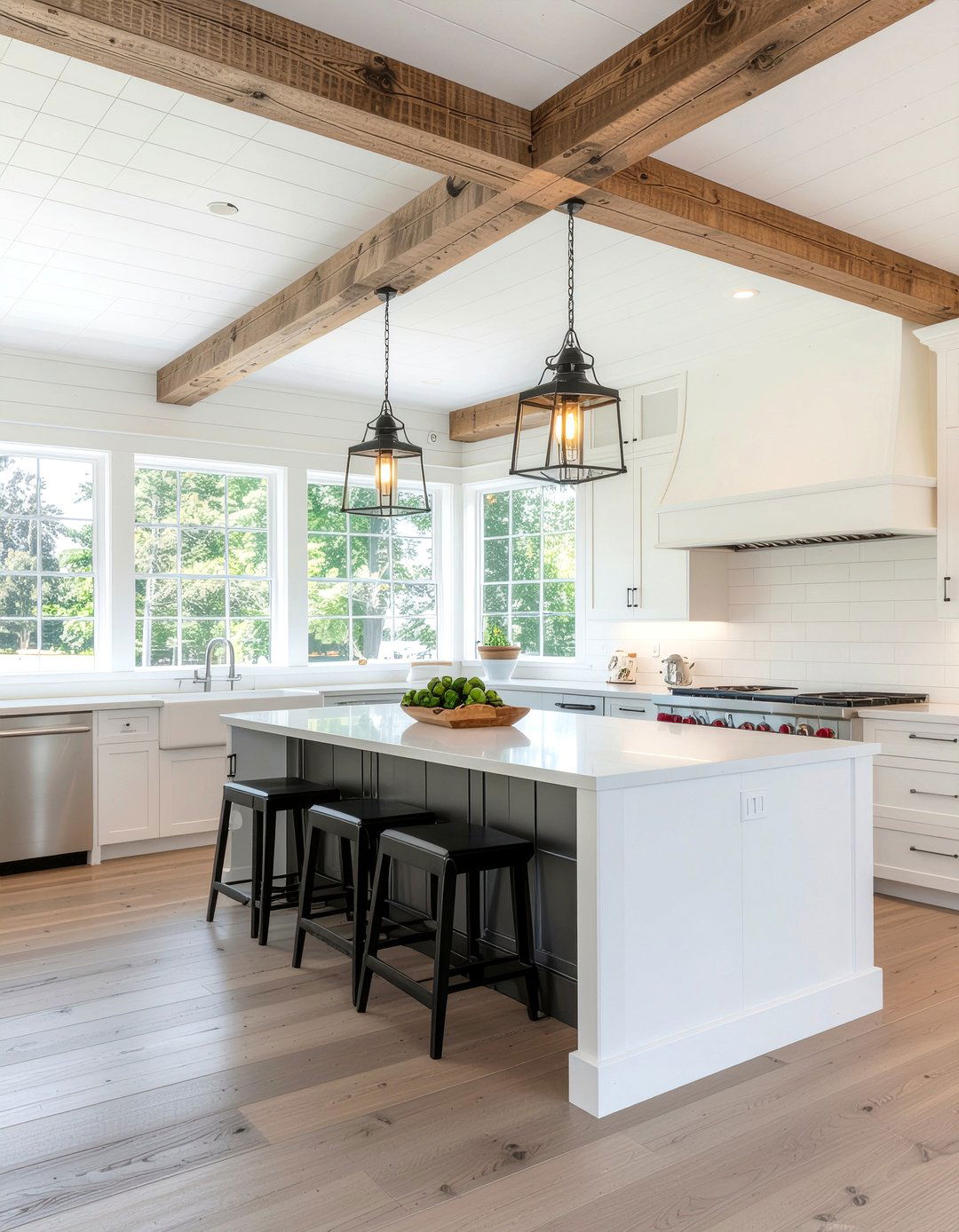 Shiplap Ceiling With Beams - 30 kitchen exposed beam ideas