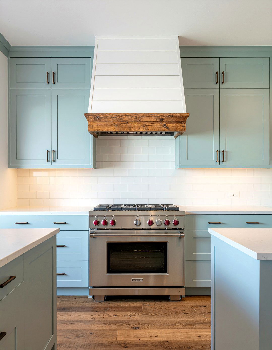 Shiplap Chimney Hood - 30 chimney hood kitchen ideas