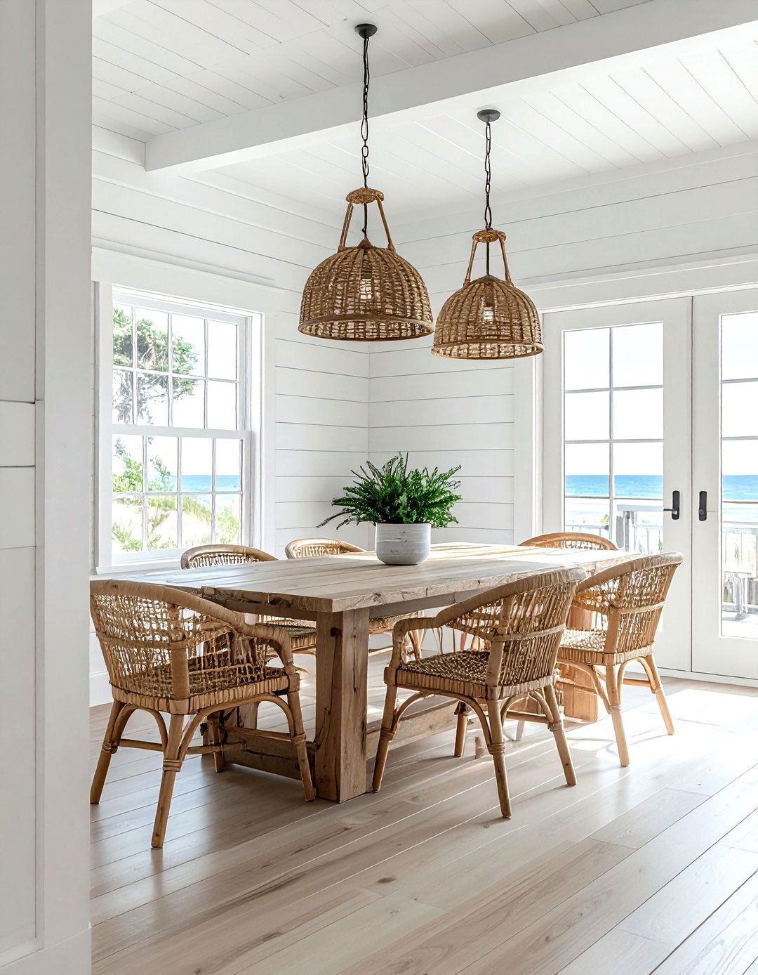 Shiplap Coastal Dining Room - 30 coastal dining room ideas