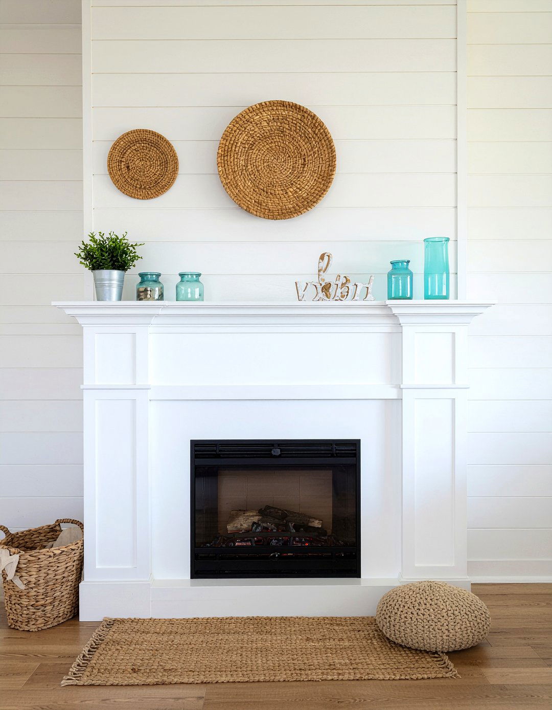 Shiplap Fireplace Wall - 30 bedroom fireplace mantels