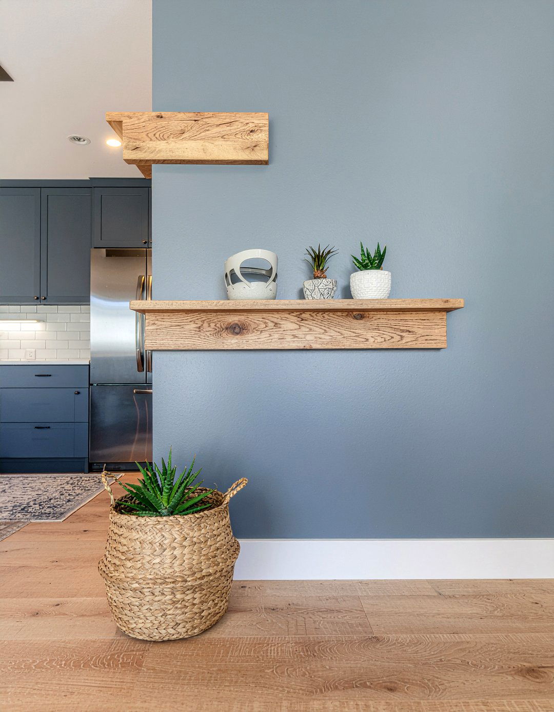 Shiplap Half Wall - 30 living room divider ideas