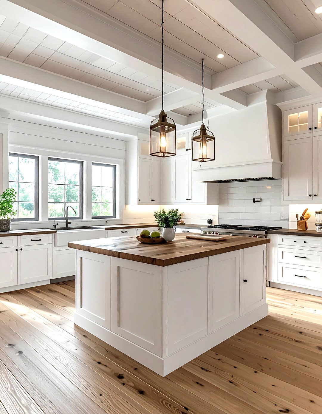 Shiplap Kitchen Coffered Ceiling - 30 kitchen coffered ceiling ideas