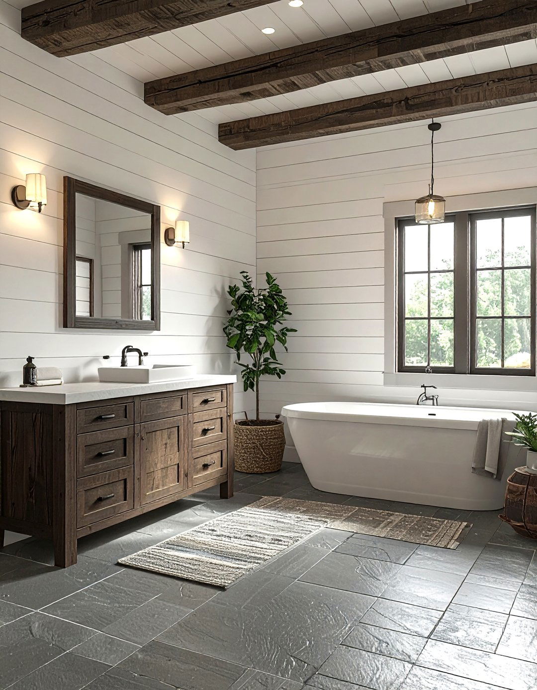 Shiplap Neutral Bathroom - 30 neutral bathroom ideas