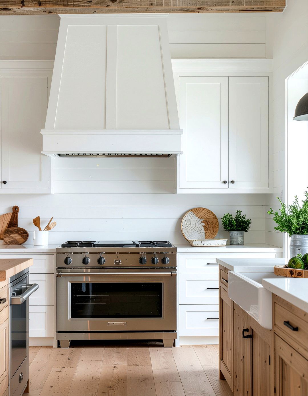 Shiplap Vent Hood - 30 range hood kitchen ideas
