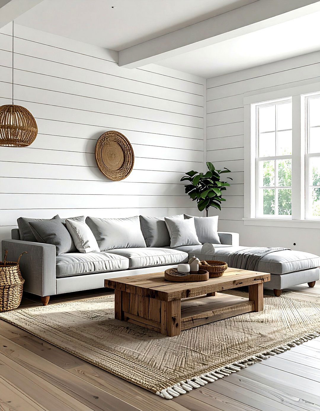 Shiplap Wall - 30 living room trim ideas