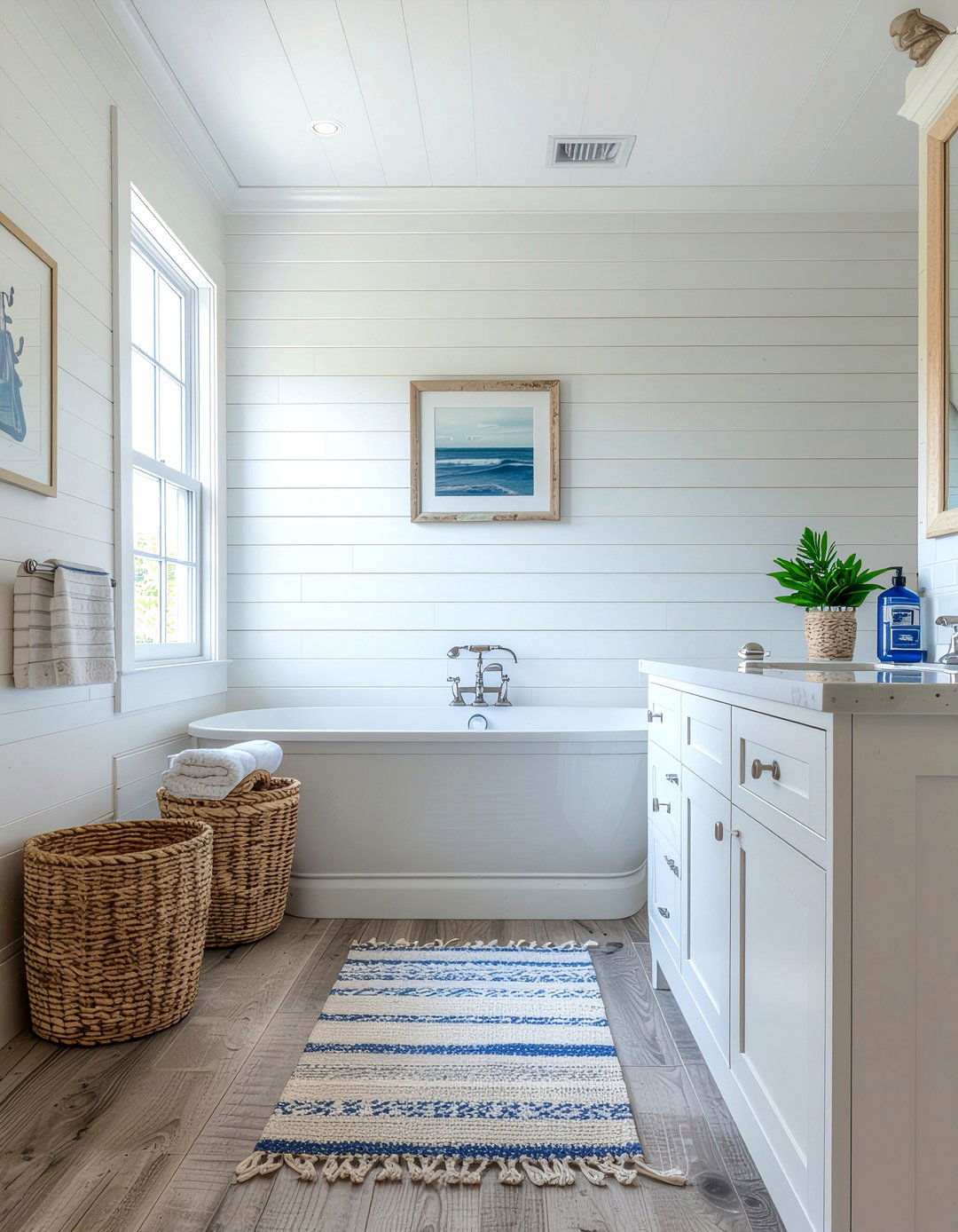 Shiplap Wall - 30 bathroom focal wall ideas