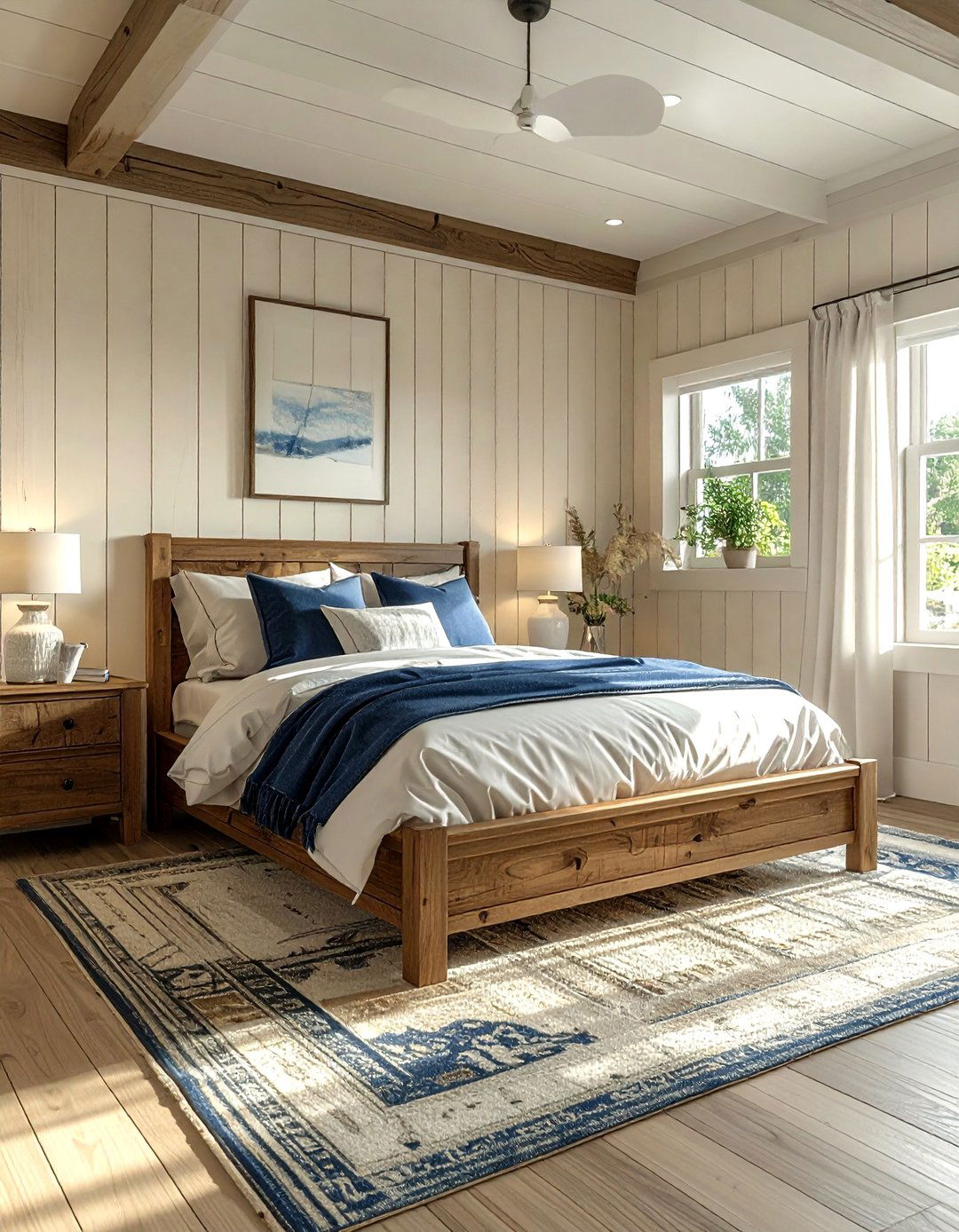 Shiplap Wall Bedroom - 30 coastal cream bedroom ideas