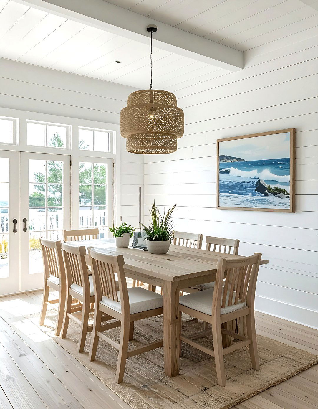 Shiplap Wall Dining Room - 30 seaside dining room ideas