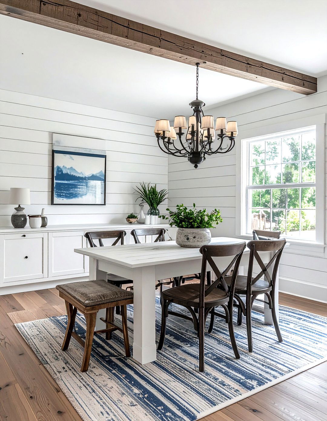 Shiplap Wall Dining Room - 30 textured dining room ideas